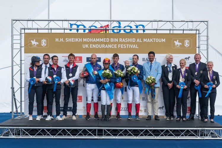 Winners' podium at FEI European Championship Euston Park Thetford - equestrian show photography